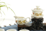 CJ242 High-grade Golden Dragon Milky White Jade Porcelain Ceramic Kung Fu Tea Set Cup Bone China Drinkware Gift Packaging