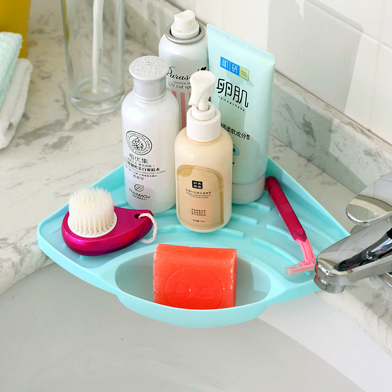 Kitchen Sink Corner Storage Rack Sponge Holder Wall Mounted Dishes drip rack Bathroom Soap Dish Wall Storage Rack Secondary image