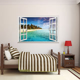 3D Ocean Nature Sea View Mural Window Home Decor Sticker Room picture poster art
