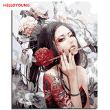 Glamor Girl and Digital Painting DIY Handpainted Oil Painting by numbers oil paintings chinese scroll paintings