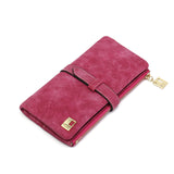 New Fashion Elegant Women Wallets Drawstring Nubuck Zipper Luxury Brand Famous Designer Card Wallet Women Purse PU Wallet Female
