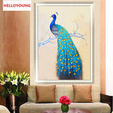 DIY 5D Diamonds Embroidery Mosaic The spirit of the peacock Round Diamond Painting Cross Stitch Kits Home Decor