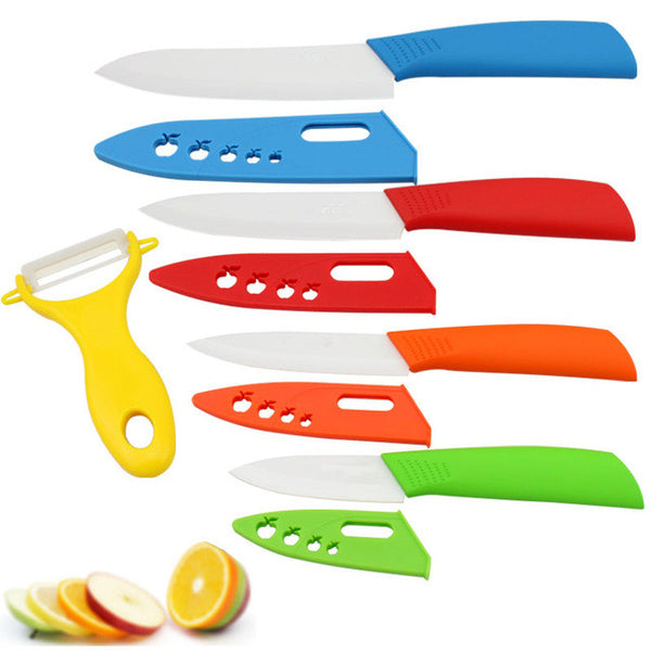 Brand top quality kitchen knife ceramic knife 3" 4" 5" 6" inch + peeler + Transparent Acrylic Stand kitchen set