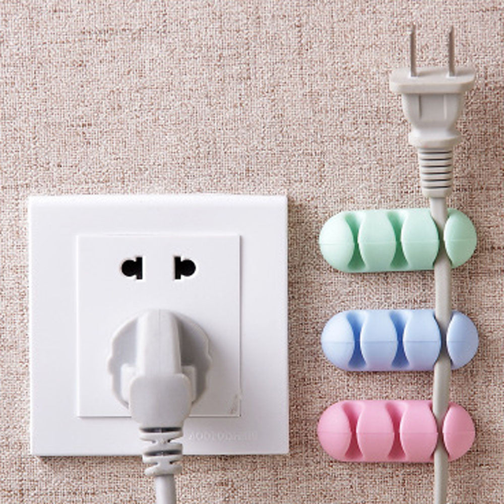 2 Pcs Cable Winder Stick-on Wire Headphone Headset Wire Wrap Cord Winder Organizer Cable Collector Silica HotTop Main image
