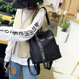 Backpack Female  New Korean Wild School Wind Student Bag Casual Color Letter Backpack Travel Bag
