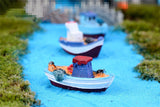 XBJ170 Mini yacht decoration supplies moss micro landscape deco  Garden deco Creative handicrafts