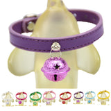 1Pcs Adjustable PU leather Dog Collar Cat Pet Cute With Bell no sound Puppy Kitten Collar dog leather for small animals