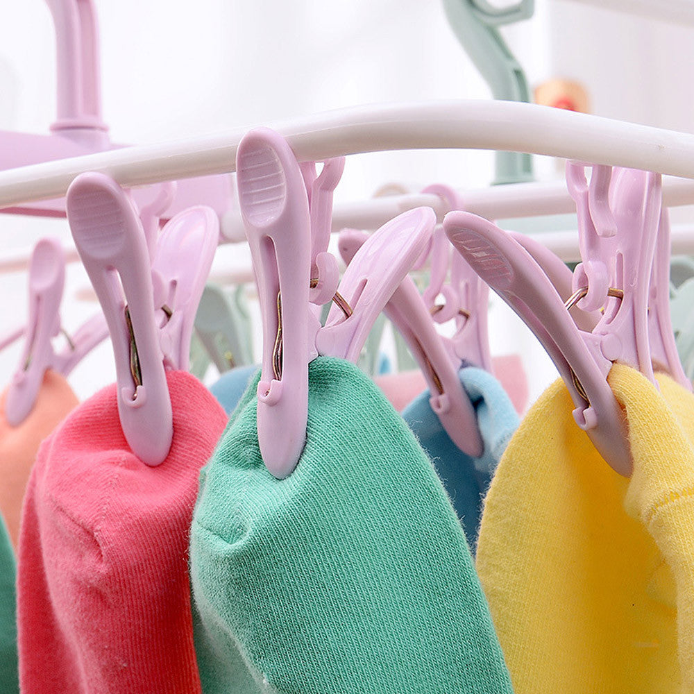 12 Clip Folding Drying Rack Underwear Socks Clip Multi-functional Clothes Rack Hot Sale High Quality New Patterns Main image