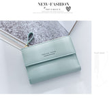 Hasp & Zipper Short Standard Wallet, Hot Fashion PU Leather Solid Coin Card Purse Wallets For Women Lady Clutch Carteras