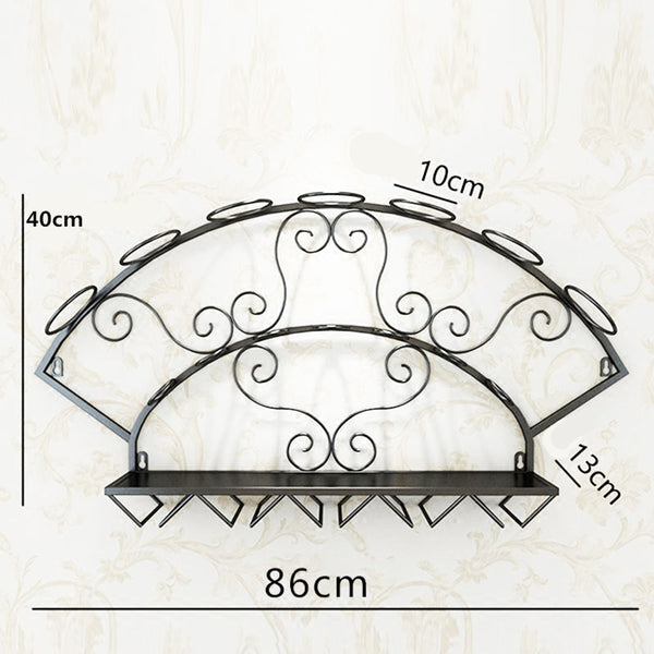 Modern Metal Wine Holder Rack for 7 Bottles Wall Mounted Wine Bottle Display Rack Glassware Storage Shelf for Whiskey Red Wine