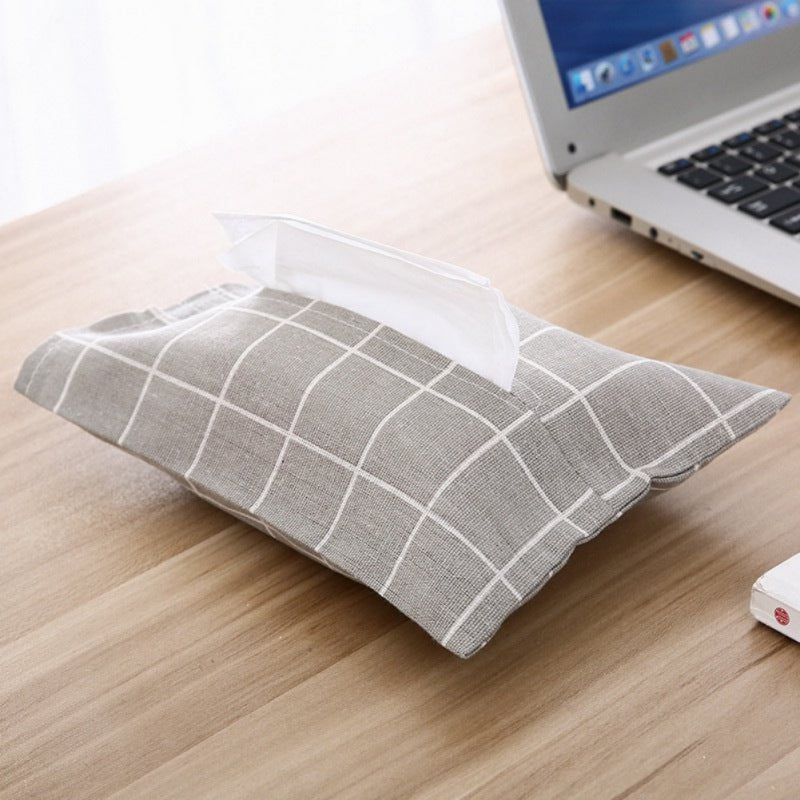 Cotton Linen Tissue Box Towel Napkin Dispenser Storage Bag Paper Holder Cover Tissue Case Home Car Desktop Organizer