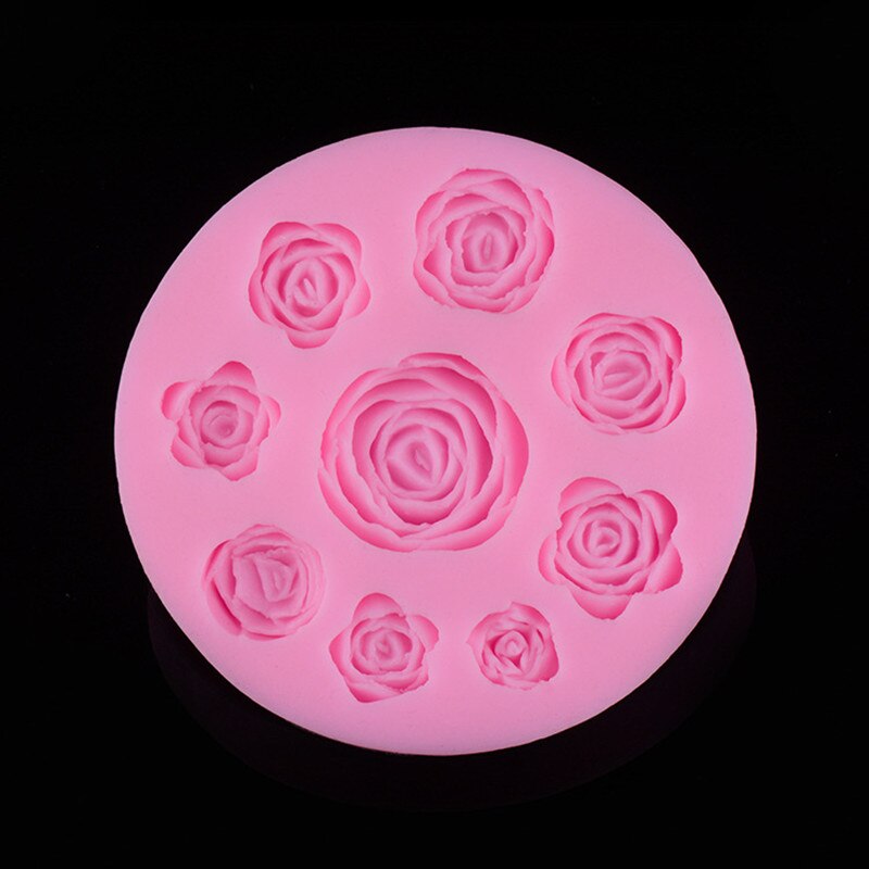 3D Silicone 8 Mine Roses Craft Fondant DIY Chocolate Mould Cake Decoration Candy Soap Mold Baking Tools