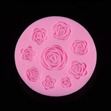 3D Silicone 8 Mine Roses Craft Fondant DIY Chocolate Mould Cake Decoration Candy Soap Mold Baking Tools