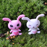 XBJ133 Mini 8pcs Love big ears rabbit decoration supplies moss micro landscape deco  Garden deco Creative handicrafts