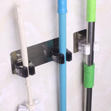 Multifunctional Traceless Sucker Hook Mop Holder Wall Mounted Kitchen Bathroom Suction Cup Rag/Broom/Mop Rack Storage Holder