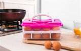Bilayer Egg Storage Box 24 Grid Food Container Keep Eggs Fresh Organizer Kitchen Supplies