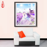 DIY 5D Full Diamond Embroidery Lavender dream girl Round Diamond Painting Cross Stitch Kits Diamond Mosaic Home Decor
