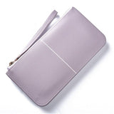 Long European&American zipper small fresh cell phone bag High-quality PU leather student thin multi-purpose wallet