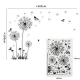 1 PCS Butterfly Flying in Dandelion Bedroom Living Room Decoration Stickers PVC Wall Stickers Home Decor Backdrop