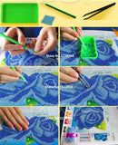 DIY Partial 5D Diamond Embroidery The Rose Round Diamond Painting Cross Stitch Kits Diamond Mosaic Home Decoration