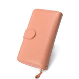 Women Wallet Leather Card Coin Holder Money Clip Long Clutch Phone Wristlet Trifold Zipper Cash Photo Famous Brand Female Purse