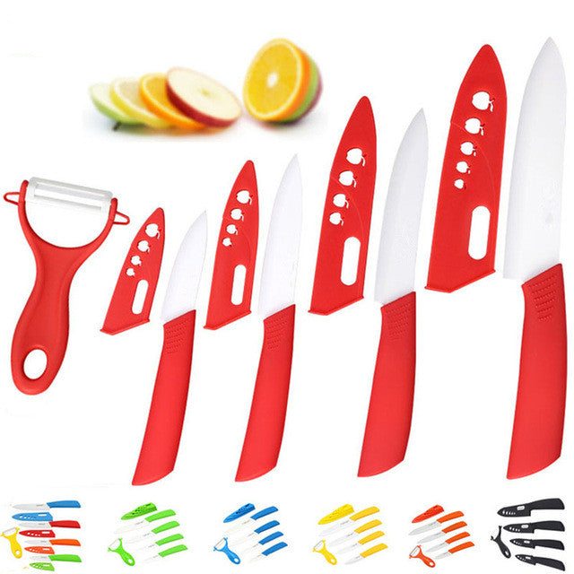 Brand top quality kitchen knife ceramic knife 3" 4" 5" 6" inch + peeler + Transparent Acrylic Stand kitchen set Main image