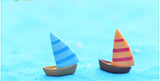 3pcs/lot micro-landscape decoration Mediterranean style Aegean sea zakka small sailing boat handmade aquarium decoration