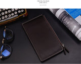 Lychee pattern men's wallet High quality PU leather clutch genuine multi-card holder long section phone money clamps