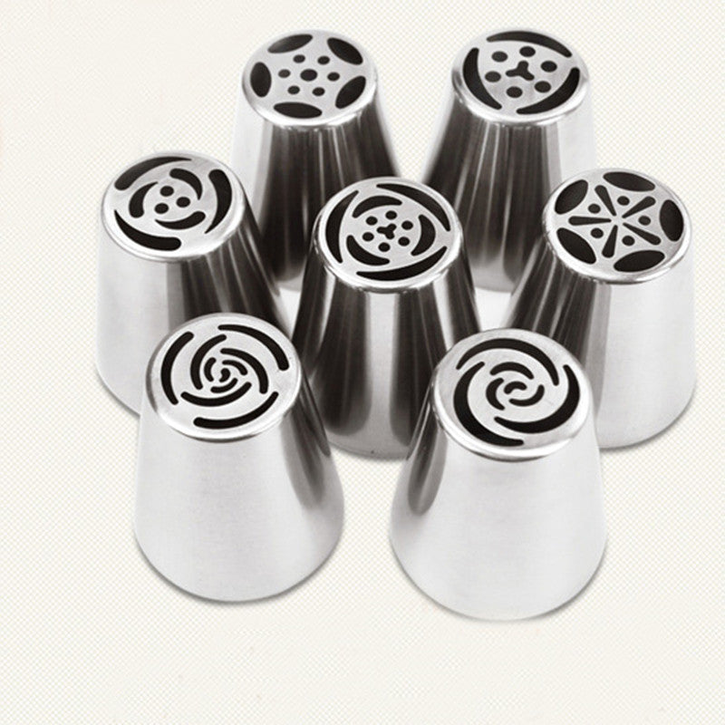 New 7 pcs Russian Tulip Icing Piping Nozzles Pastry Decorating Tips Cake Cupcake Decorator Rose Kitchen Accessories