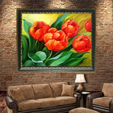 DIY 5D Full Diamond Embroidery Beautiful Tulip Round Diamond Painting Cross Stitch Kits Diamond Mosaic Home Decoration