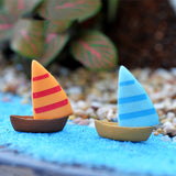3pcs/lot micro-landscape decoration Mediterranean style Aegean sea zakka small sailing boat handmade aquarium decoration