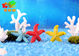 2pcs/lot simulation resin coral aquarium fish tank fish turtle small ornaments mini gift decoration starfish DIY ornaments
