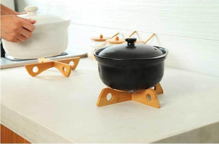 Tray Rack Detachable Wood Table Mat Kitchen Pot Heat Insulated Cooling Dish Potholders Gadget Holder CF-51