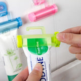 Rolling Toothpaste Squeeze Press Bathroom Tube With Strong Suction Cup Storage Hook Organizer Holder Random Color