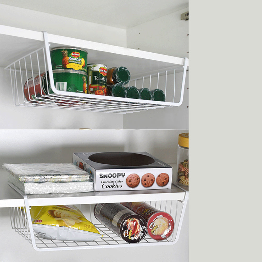 Home Storage Basket Kitchen Multifunctional Storage Rack Under Cabinet Storage Shelf Basket Wire Rack Organizer Storage