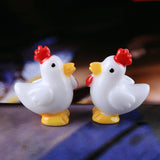 XBJ160 Mini 5pcs White little cock decoration supplies moss micro landscape deco  Garden deco Creative handicrafts