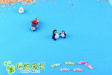 3pcs/lot Moss Micro Landscape Ornament Penguin Father and Son Doll DIY Small Decoration Toys Multi-inner ornaments