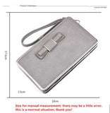 New bow lunch box bag litchi pattern wallet the long section of the phone package Money bags women's wallet wallet-fem