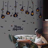 Creative Halloween pumpkin lights Wall Stickers Home Decorative Waterproof Wallpapers