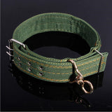 Army Green Canvas Pet Dog Collar Neck Strap Adjustable dog Cat Strap Collar for Medium Large Dog Golden Goode Cattle Collar