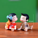 1pc micro landscape decoration DIY landscaping accessories material bow couple potted decoration couple decoration
