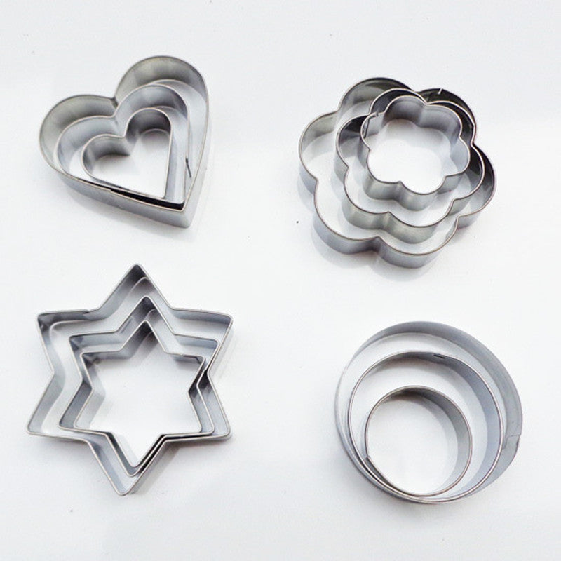 Stainless Steel 12Pcs/Set Cookie Fondant Cake Mould Mold Fruit Vegetable Cutter Secondary image