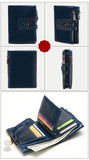Double zipper bulk wallet anti-RFID steal fashion short casual men's wallet new genuine leather wallet