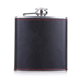 6oz Hip Flask PU Leather Wrapped Flagon Wine Pot Portable Stainless Steel Whiskey Wine Bottle Container Alcohol Drinkware