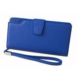 High-capacity candy-colored zipper wallet High quality Leather Handbag button Cross-shaped long section Wallets