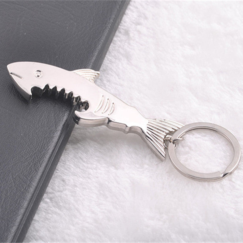 Bottle Opener Alloy Keychain And Opener Creative Fish Keychain 1 pc 2 in 1 Shark Shape Beer Opener Keyring Can Openers Main image