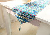 HELLOUOUNG Bohemia Cotton Linen Table Runner Cloth Tapestry 30x180cm Wedding Banquet Party Home Decor Blue Red 2 Size