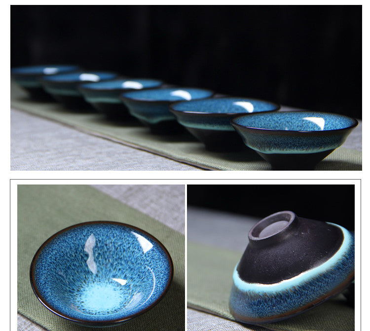 Starry sky tea set Include 6 cups 1 tea pot,Jingdezhen glaze Porcelain Brand Exquisite Set Kung Fu Tea Cup