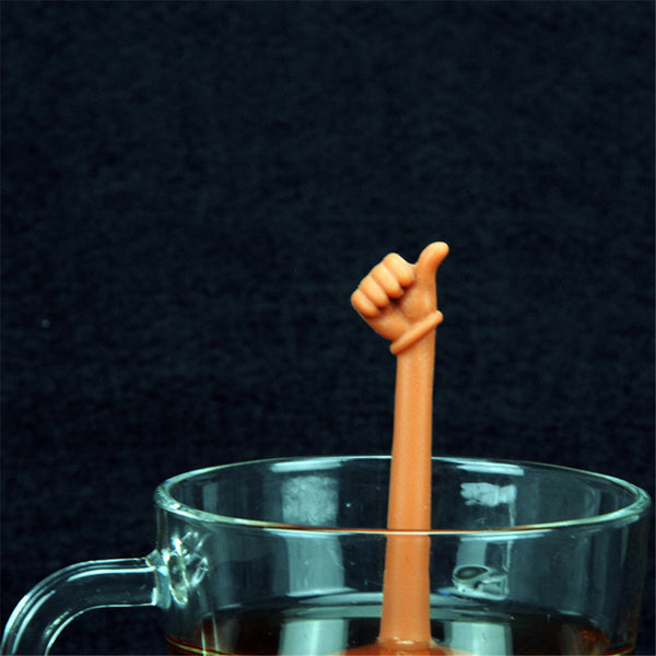 Funny Hand Gestures Tea Infuser Black Tea Strainer FDA Grade Silicone Loose Leaf Herbal Spice Holder Tea Brewing Tools