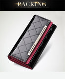 Women's Wallets Women Cowhide Leather Wallet Luxury Design Ladies Party Clutch Patent Leather Purses Long Card Holder